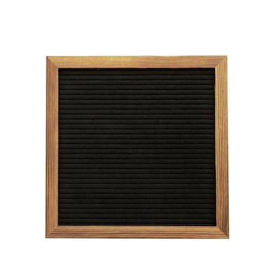 Flash Furniture Gracie Felt Letter Board with Letters, 10" x 10", Torched Wood/Black Felt (HGWAFB10TORCH)