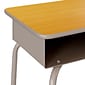 Flash Furniture Billie 24"W Student Desk with Open Front Metal Book Box, Maple/Silver (FDDESKGYMPL)