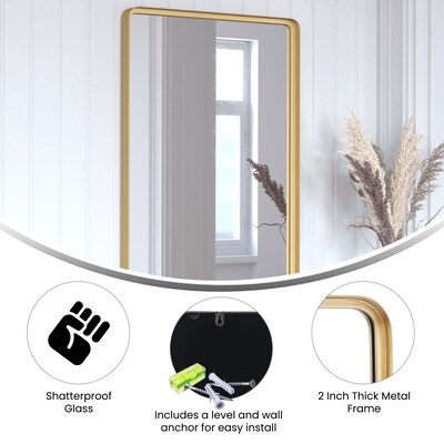 Flash Furniture Ava Deep Framed Wall Mirror, 24"x 36" Gold (HMHD22M111YBGLD)