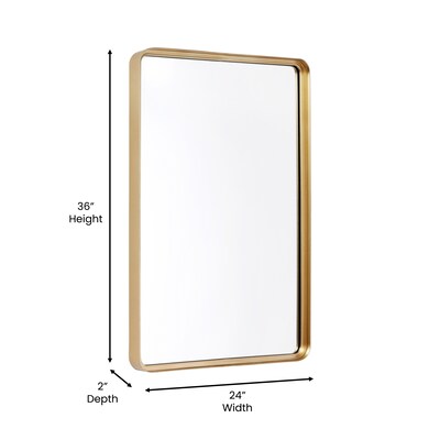 Flash Furniture Ava Deep Framed Wall Mirror, 24"x 36" Gold (HMHD22M111YBGLD)