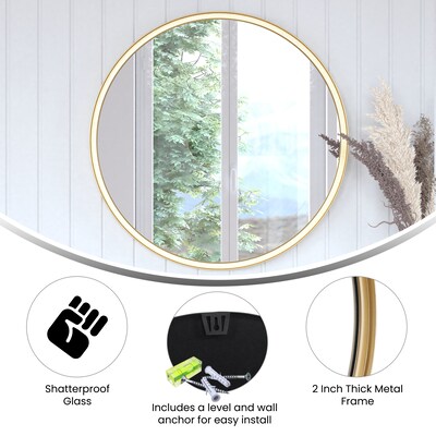 Flash Furniture Jennifer Deep Framed Wall Mirror, 27.5" Gold (HMHD9M3000GDGLD)