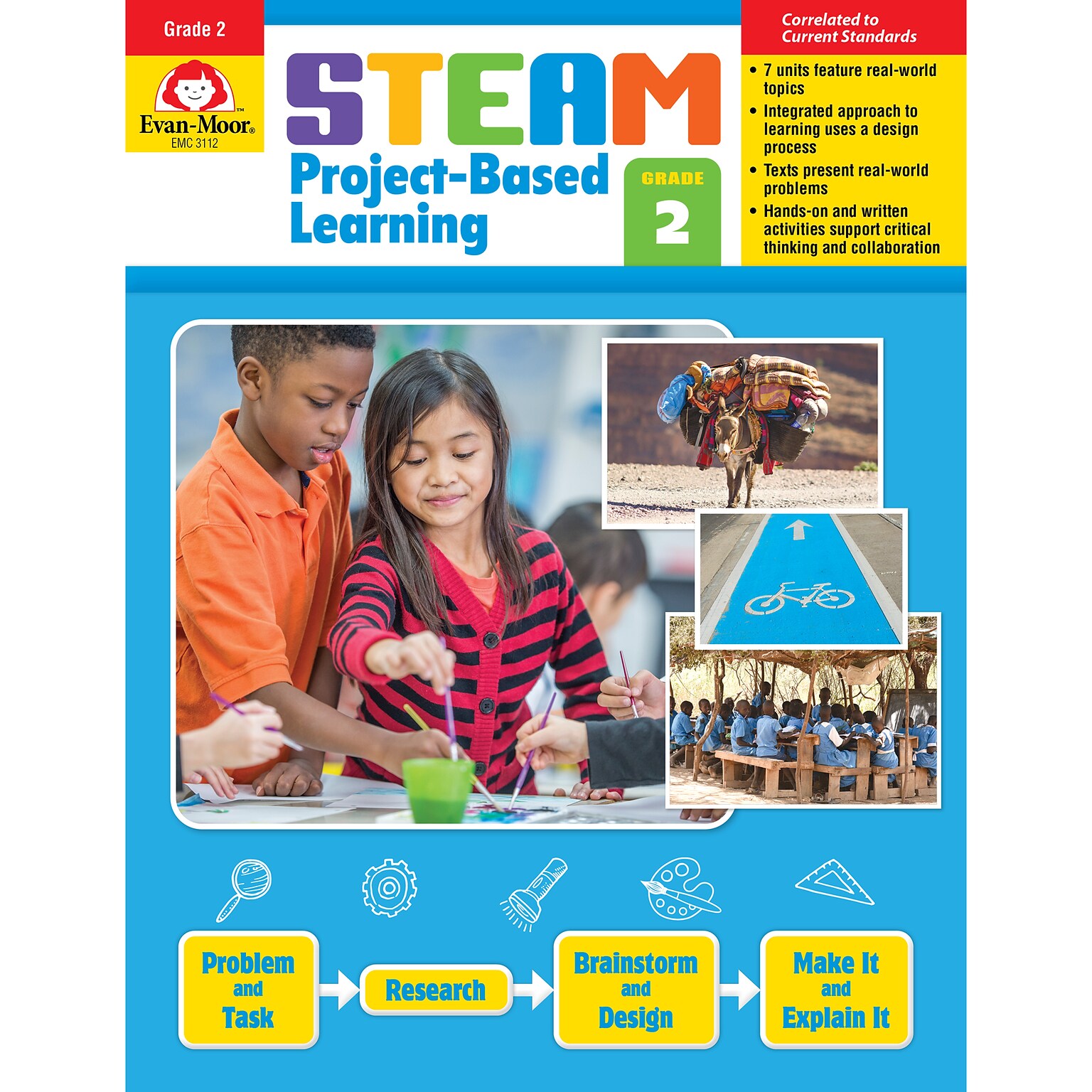 Evan-Moor STEAM Project-Based Learning Activity Book - Grade 2