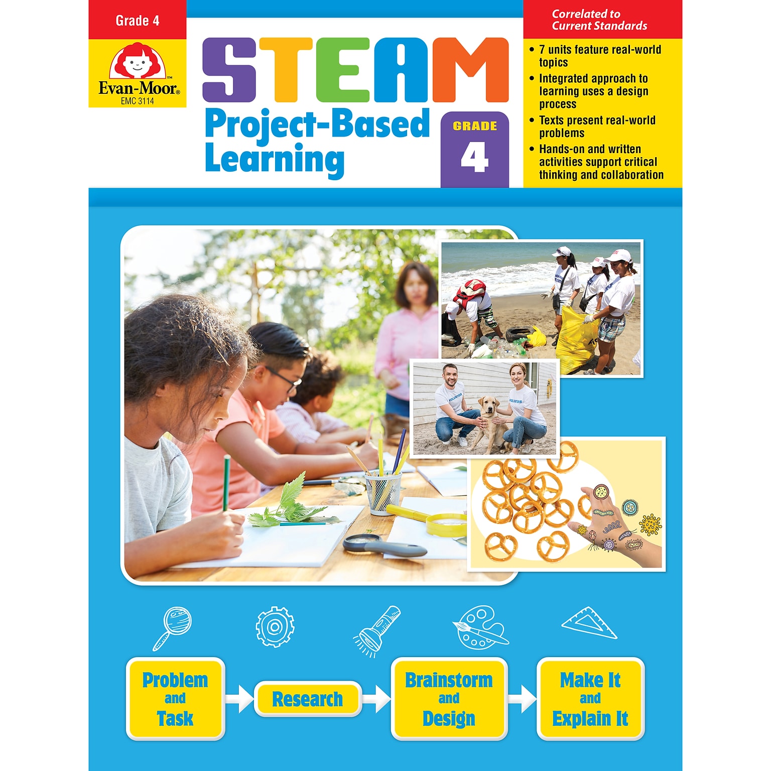Evan-Moor STEAM Project-Based Learning Activity Book - Grade 4