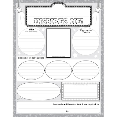 Teacher Created Resources Who Inspires Me 17 x 22 Poster Pack, 32/Pack, (TCR8502)