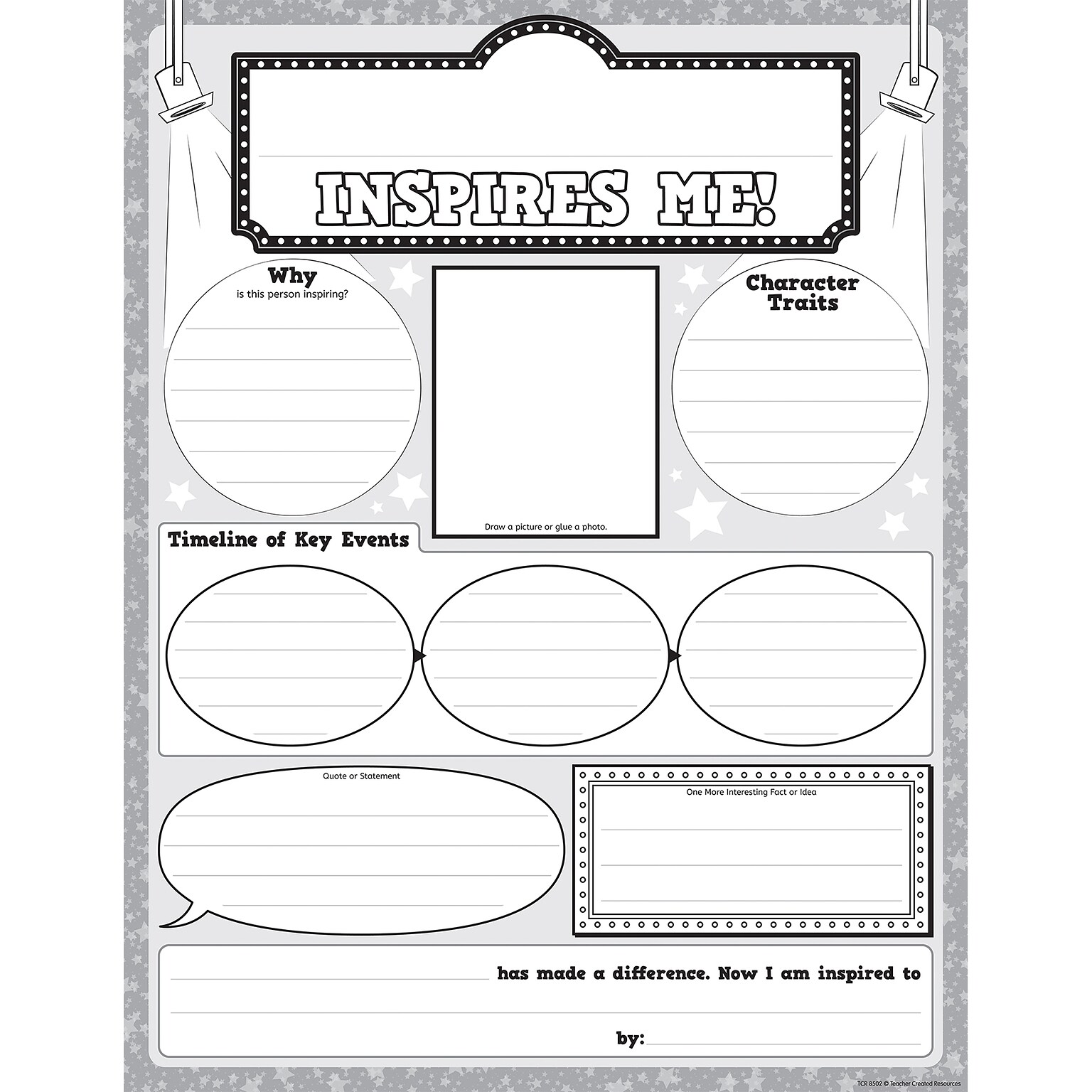 Teacher Created Resources Who Inspires Me? 17 x 22 Poster Pack, 32/Pack, (TCR8502)