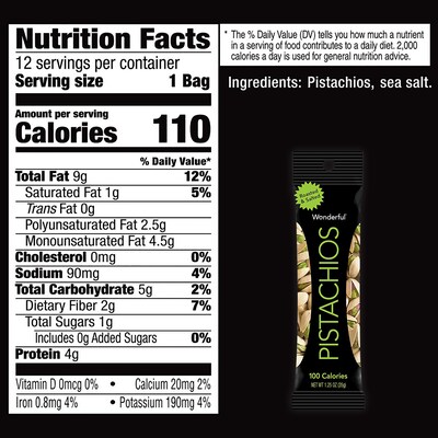 Wonderful Pistachios In-Shell Variety Pack, 1.25 Oz, 24/Pack (600-00725)