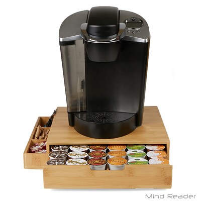 Mind Reader Bamboo K-Cup® Drawer with Side Caddy, Brown (KCADBM-BRN)