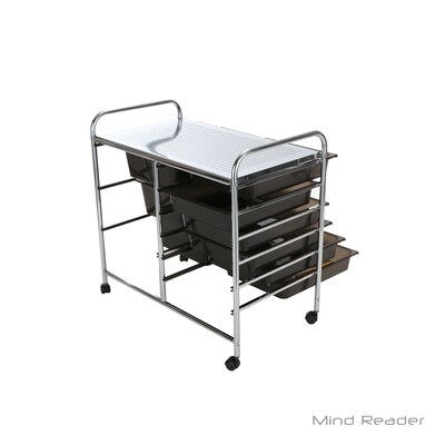 Mind Reader 3TROLL6-BLK Metal Binding 9 Double Drawer Trolley, Black