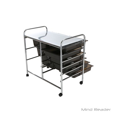 Mind Reader 3TROLL6-BLK Metal Binding 9 Double Drawer Trolley, Black