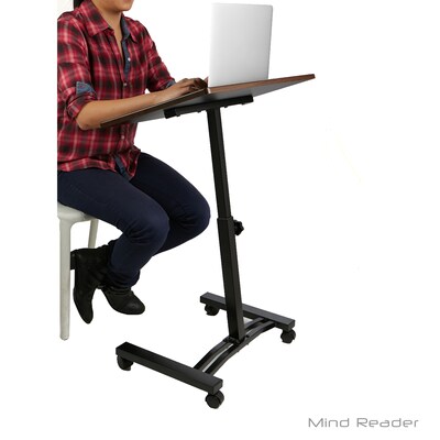 Mind Reader LTCART-BLK Adjustable Standing and Sitting Laptop Cart, Black