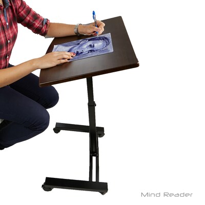 Mind Reader LTCART-BLK Adjustable Standing and Sitting Laptop Cart, Black