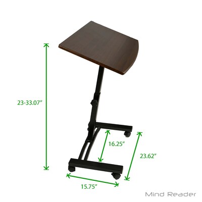 Mind Reader LTCART-BLK Adjustable Standing and Sitting Laptop Cart, Black