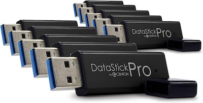 Centon Datastick Pro 128GB USB 3.2 Type A Flash Drive, Black, 10/Pack (S1-U3P6-128G10B)