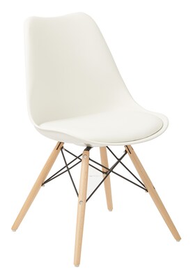 Office Star Avenue Six Wood Guest Chair, White (ALNWG-11)