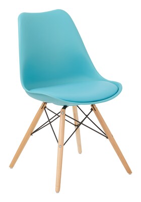 Office Star Avenue Six Wood Guest Chair, Teal (ALNWG-7)