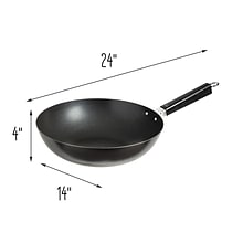 Joyce Chen Professional Series Carbon Steel 12-Inch Excalibur Nonstick Stir Fry Pan with Phenolic Ha