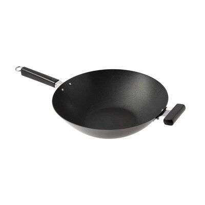 Joyce Chen Professional Series 14-Inch Carbon Steel Excalibur Nonstick Wok with Phenolic Handles, Black (J22-0040)