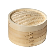 Joyce Chen 2-Tier Bamboo Steamer Baskets with Lid, 10-Inch (J26-0013)