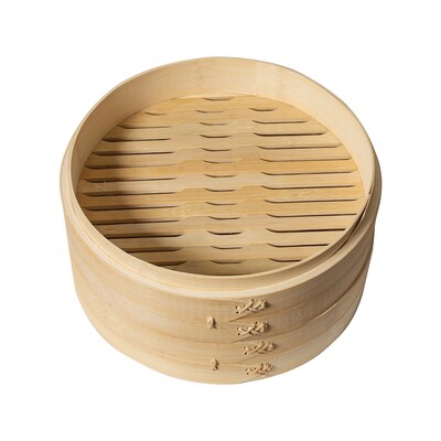 Joyce Chen 2-Tier Bamboo Steamer Baskets with Lid, 10-Inch (J26-0013)