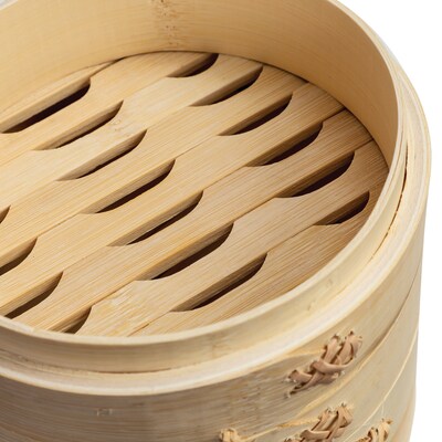 Joyce Chen 2-Tier Bamboo Steamer Baskets with Lid, 6-Inch (J26-0016)