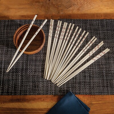 Joyce Chen J30-0043 Reusable Burnished Bamboo Chopsticks, 10-Pair Set