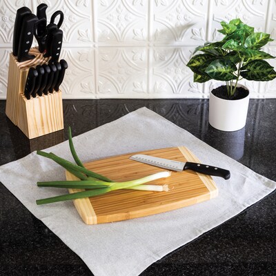 Joyce Chen Medium 8-In. x 12-In. Burnished Bamboo Cutting Board, Beige (J34-0003)