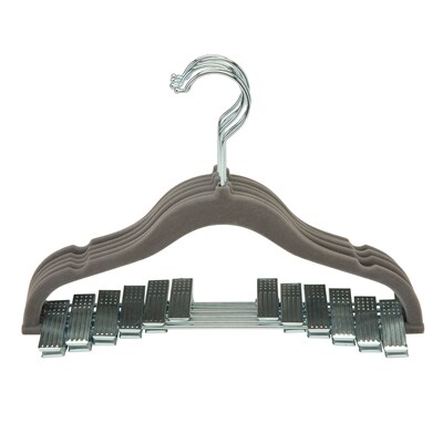 Simplify Children's Velvet Hangers, Grey, 6 Pack (3227-Grey)