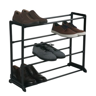 Simplify Stackable Shoe Rack, 12 Pair (23202-BLACK)