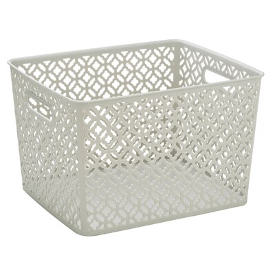 Simplify Trellis Storage Bin, Stone (26102-STONE)