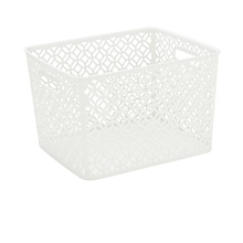 Simplify Trellis Storage Bin, White (26102-WHITE)