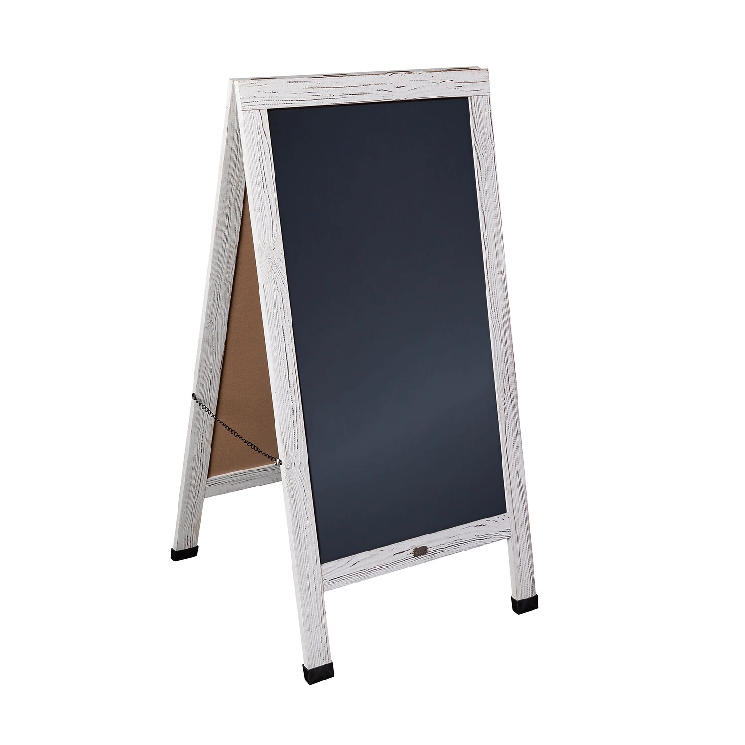 Flash Furniture Canterbury Indoor/Outdoor Chalkboard Sign, White Wash, 48H x 24W (HGWACB4824WHWSH)