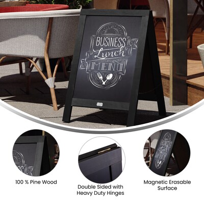 Flash Furniture Canterbury Indoor/Outdoor Chalkboard Sign, Black, 30"H x 20"W (HGWACB3020BLK)