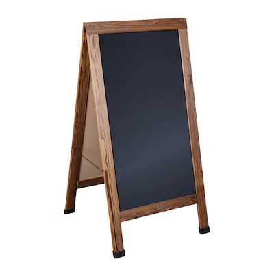 Flash Furniture Canterbury Indoor/Outdoor Chalkboard Sign Set, Torched Brown, 48H x 24W (HGWACB482
