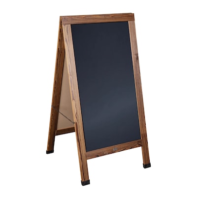 Flash Furniture Canterbury Indoor/Outdoor Chalkboard Sign Set, Torched Brown, 48"H x 24"W (HGWACB4824TORCH)