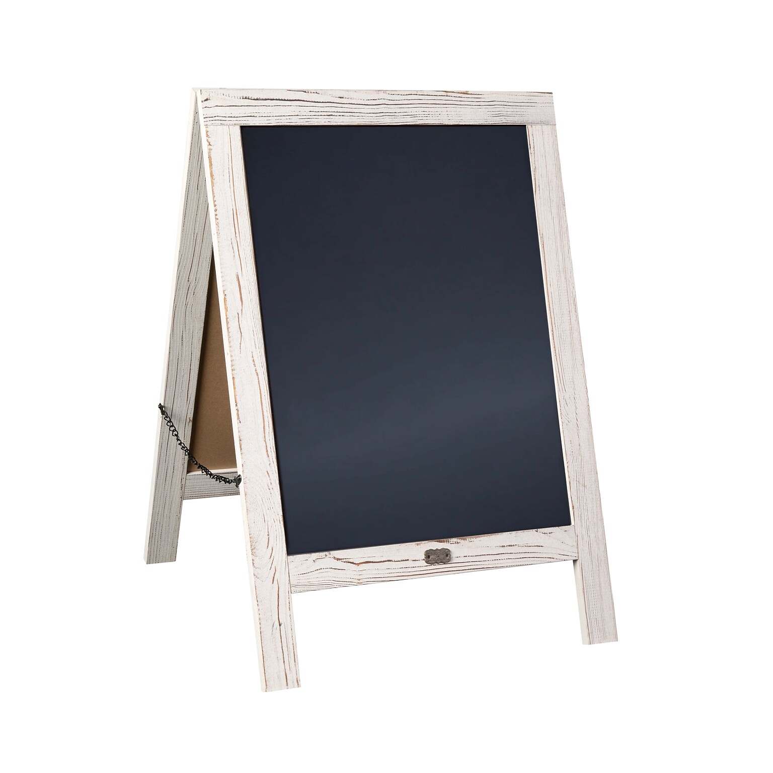 Flash Furniture Canterbury Indoor/Outdoor Chalkboard Sign, White Wash, 30H x 20W (HGWACB3020WHWSH)