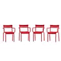 Flash Furniture Nash Modern Metal Dining Chair, Red, 4/Pack (4XUCH10318ARMRD)