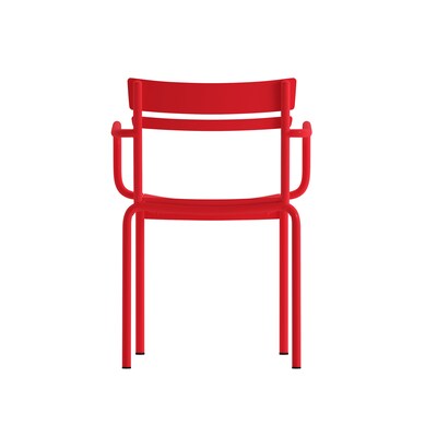 Flash Furniture Nash Modern Metal Dining Chair, Red, 4/Pack (4XUCH10318ARMRD)