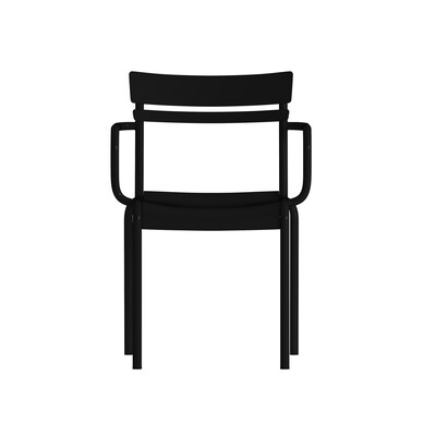 Flash Furniture Nash Modern Metal Dining Chair, Black, 4/Pack (4XUCH10318ARMBK)