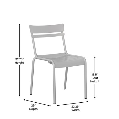 Flash Furniture Nash Modern Metal Side Dining Chair, Silver (XUCH10318SIL)