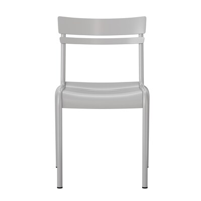 Flash Furniture Nash Modern Metal Side Dining Chair, Silver (XUCH10318SIL)