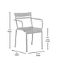 Flash Furniture Nash Modern Metal Dining Chair, Silver, 4/Pack (4XUCH10318ARMSL)