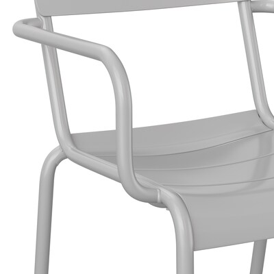 Flash Furniture Nash Modern Metal Dining Chair, Silver, 4/Pack (4XUCH10318ARMSL)
