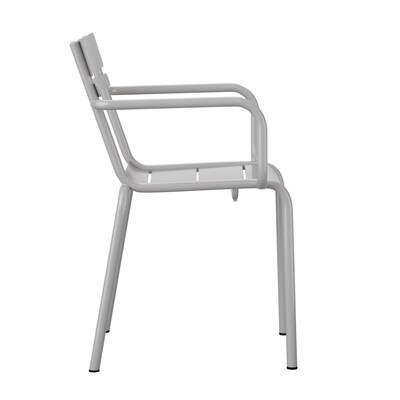 Flash Furniture Nash Modern Metal Dining Chair, Silver, 4/Pack (4XUCH10318ARMSL)