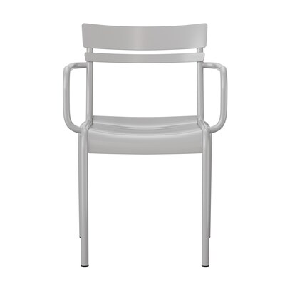Flash Furniture Nash Modern Metal Dining Chair, Silver, 4/Pack (4XUCH10318ARMSL)
