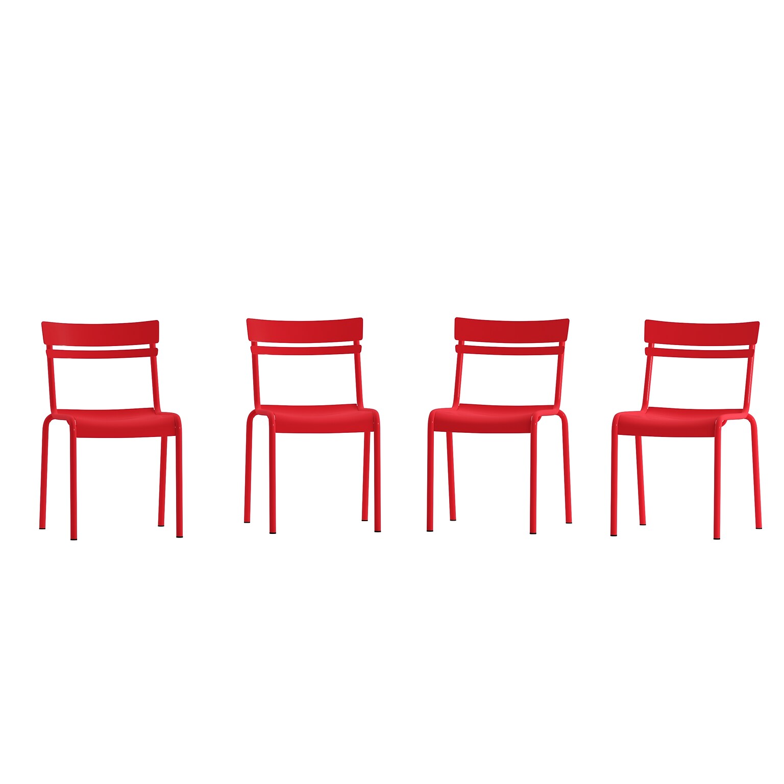 Flash Furniture Nash Modern Metal Side Dining Chair, Red, 4/Pack (4XUCH10318RD)