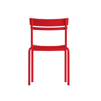 Flash Furniture Nash Modern Metal Side Dining Chair, Red, 4/Pack (4XUCH10318RD)