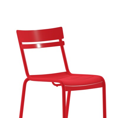 Flash Furniture Nash Modern Metal Side Dining Chair, Red, 4/Pack (4XUCH10318RD)