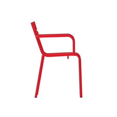 Flash Furniture Nash Modern Metal Dining Chair, Red, 2/Pack (2XUCH10318ARMRD)