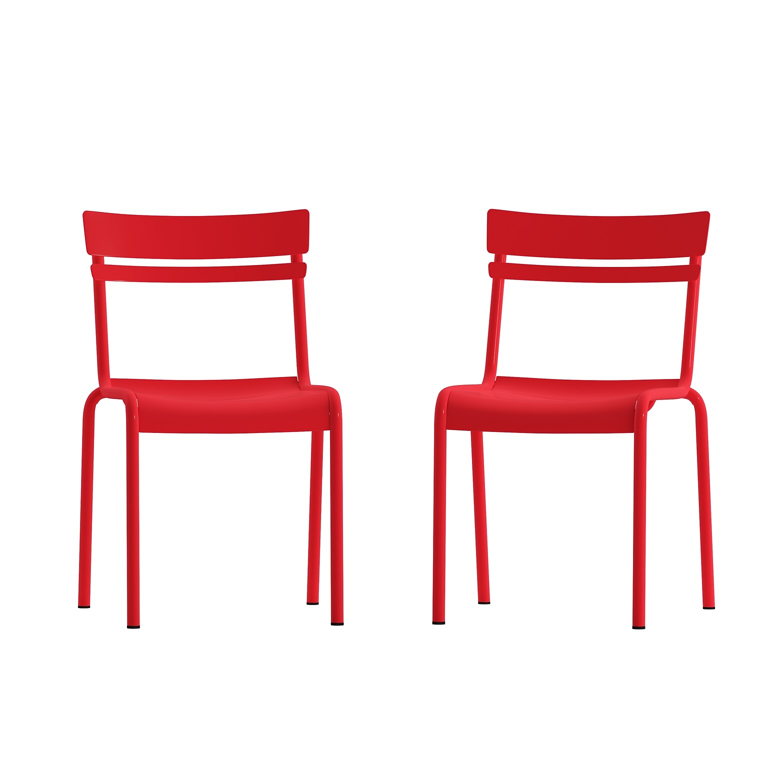 Flash Furniture Nash Modern Metal Side Dining Chair, Red, 2/Pack (2XUCH10318RD)