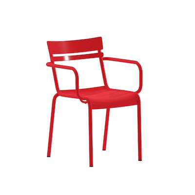 Flash Furniture Nash Modern Metal Dining Chair, Red (XUCH10318ARMRED)